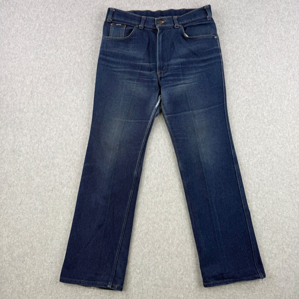 Vintage Levis Jeans Mens Fits 34x30 Blue 70s Orange Tab Talon Zip Distressed USA